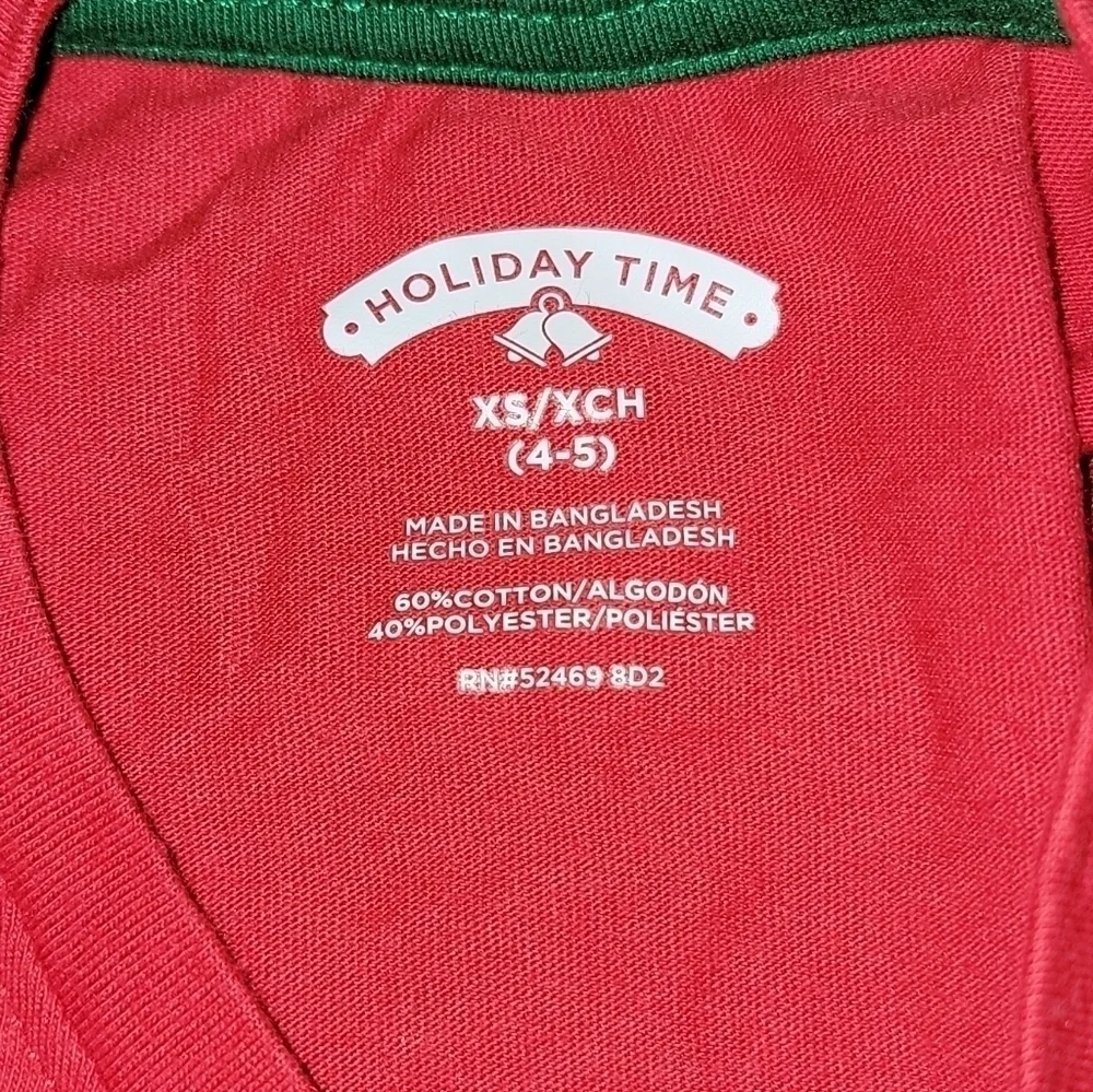 5/$25 Holiday Time size XS Christmas themed long sleeve shirt